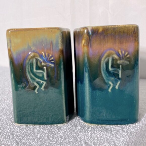 Vintage Rodolfo Padilla Artist Signed Green Purple Drip Glazed Mugs x2 - Picture 2 of 10